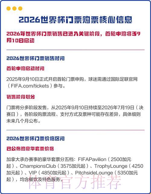 2026年世界杯官方正规购票平台权威排名推荐 2026年世界杯官方正规购票平台权威排名推荐